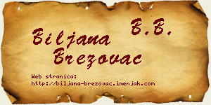Biljana Brezovac vizit kartica